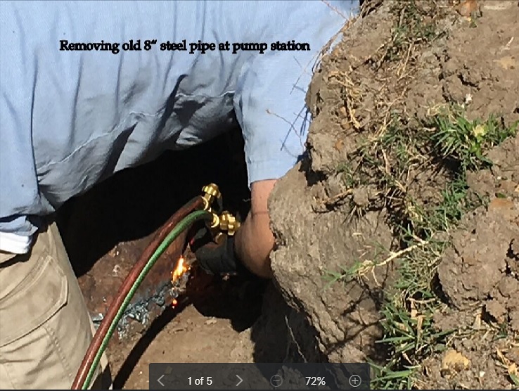 0072-Golf Rejuv – 20180427 – removing old 8 inch pipe at pump station
