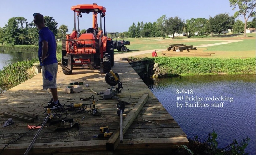 0187-Golf Rejuv – 20180816 – #8 Bridge Redecking by Facilities Staff