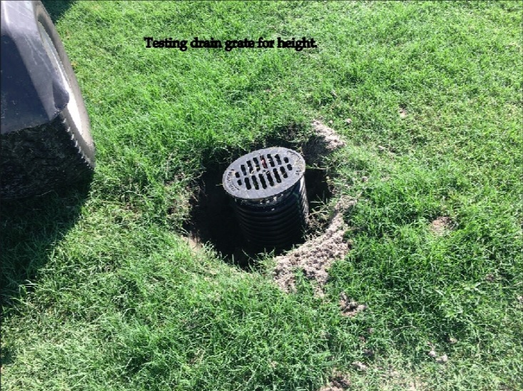 0242-Golf Rejuv – 20180921 – Testing drain Grate for Height